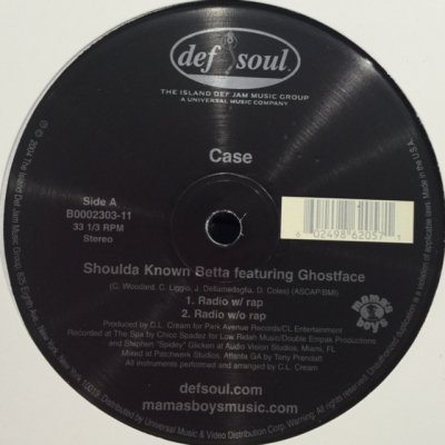 画像1: Case feat. Ghostface - Shoulda Known Betta (12'')