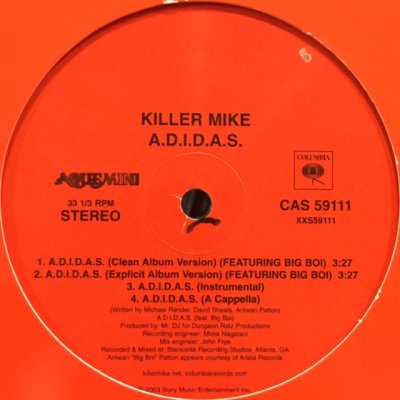 画像1: Killer Mike - A.D.I.D.A.S. (12'')