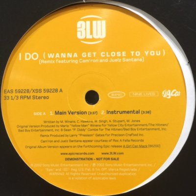 画像1: 3LW feat. Cam'Ron & Juelz Santana - I Do (Wanna Get Close To You) (Remix) (12'')