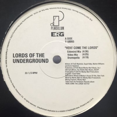 画像1: Lords Of The Underground - Here Come The Lords (12'')