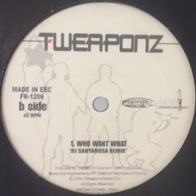 画像1: Tomorrowz Weaponz - Who Want What (DJ Santarosa Remix) (a/w Mira Mira El 3 Mix feat. Pitbull) (12'')
