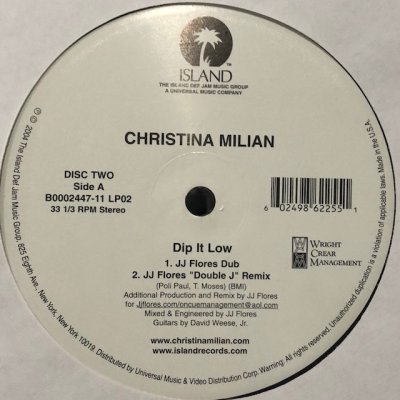 画像1: Christina Milian - Dip It Low (Dip It Low (JJ Flores "Double J" Remix) (12''×2)
