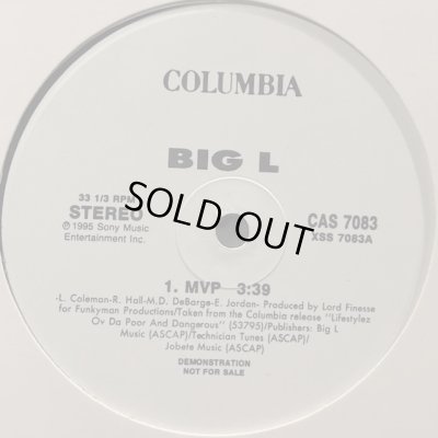 画像1: Big L - MVP (inc. Remix Instrumental US Promo Only !!) (12'')