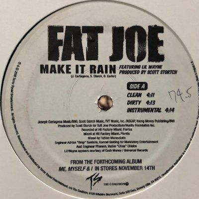 画像1: Fat Joe feat. Lil Wayne - Make It Rain (12'')