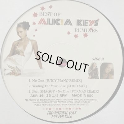 画像1: Alicia Keys - No One (Best Of Remixes) (inc. Like You'll Never See Me Again Remix & Waiting For Your Love Remix) (12'')