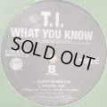 T.I. - What You Know (12'') (Promo)