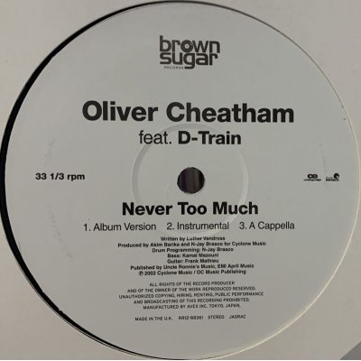画像1: Oliver Cheatham feat. D-Train - Never Too Much (12'')