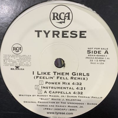 画像1: Tyrese - I Like Them Girls (Feelin' Fell Remix) (12'') (White)