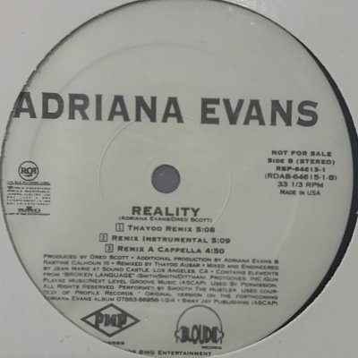 画像1: Adriana Evans - Reality (Promo Only Remix !!) (12'') (ピンピン！！)