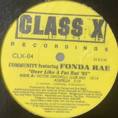 画像1: Community feat. Fonda Rae - Over Like A Fat Rat '95 (12'')