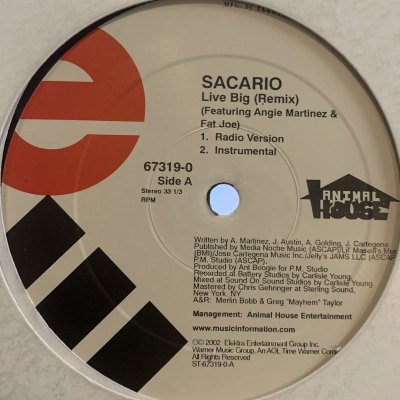 画像1: Sacario feat. Angie Martinez & Fat Joe - Live Big (Remix) (12'') (キレイ！)