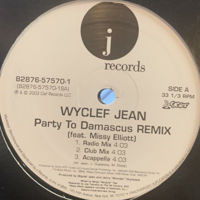 画像1: Wyclef Jean feat. Missy Elliott - Party To Damascus (Remix) (12'') (キレイ！)