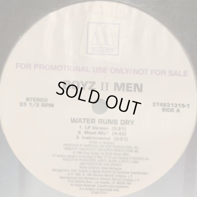 画像1: Boyz II Men - Water Runs Dry (12'') (US Promo !!)