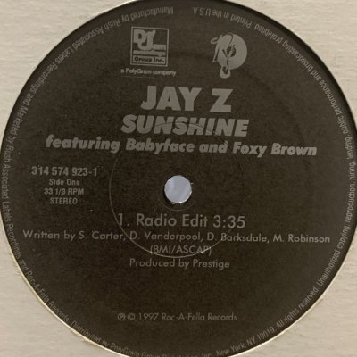 画像1: Jay-Z feat. Babyface & Foxy Brown - Sunshine (12'')