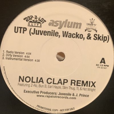 画像1: UTP (Juvenile, Wacko & Skip) - Nolia Clap (Remix) (12'') (キレイ！！)