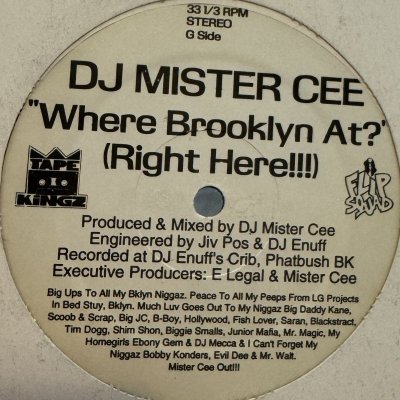 画像1: DJ Mister Cee - Where Brooklyn At? (Right Here!!!) (12'')