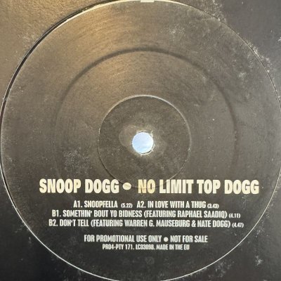 画像1: Snoop Dogg – No Limit Top Dogg EP (inc. Don't Tell, Something Bout Yo Bidness, Snoopafella) (12'')