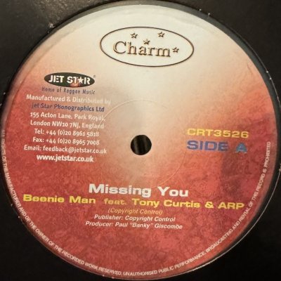 画像1: Beenie Man feat. Tony Curtis & ARP - Missing You (12'') (キレイ！！)