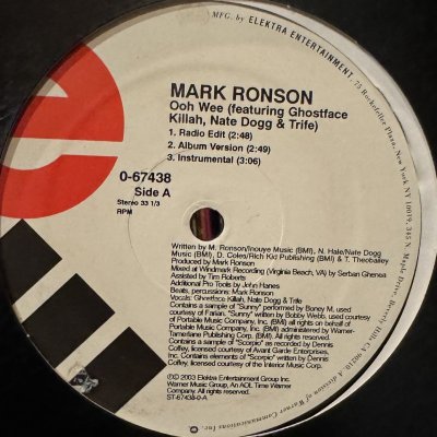 画像1: Mark Ronson feat. Ghostface & Nate Dogg - Ooh Wee (12'')