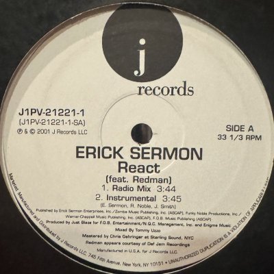画像1: Erick Sermon feat. Redman - React (12'') (キレイ！！)