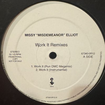 画像1: Missy "Misdemeanor" Elliott - Work It (Run DMC Megamix) (12'') (キレイ！！)