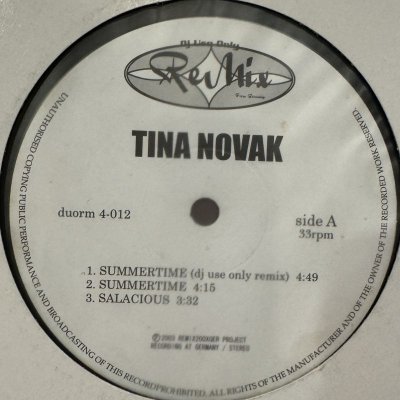 画像1: Tina Novak - Summertime (DJ Use Only Remix) (12'')