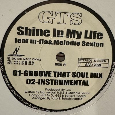 画像1: GTS feat. m-flo & Melodie Sexton - Shine In My Life (b/w Fantasy) (12'')