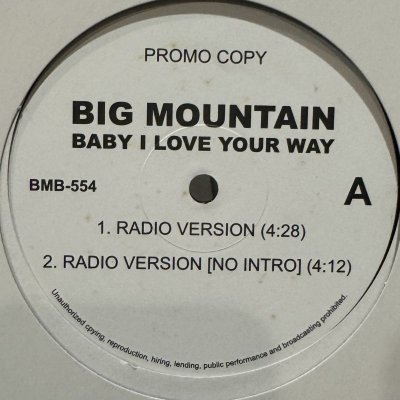 画像1: Big Mountain - Baby I Love Your Way (12'') (inc. Album Version !!!)