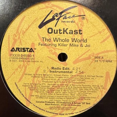 画像1: OutKast feat. Killer Mike & Joi - The Whole World (12'')