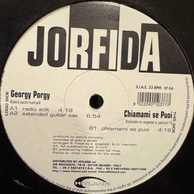 画像1: Jorfida - Georgy Porgy (12'') (キレイ！！)