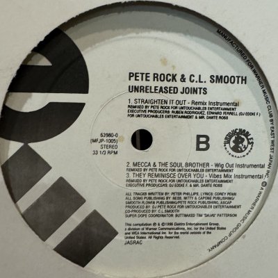 画像1: Pete Rock & C.L. Smooth - Unreleased Joints (inc. Mecca & The Soul Brother Wig Out Mix & They Reminisce Over You Vibes Mix etc...) (12'')