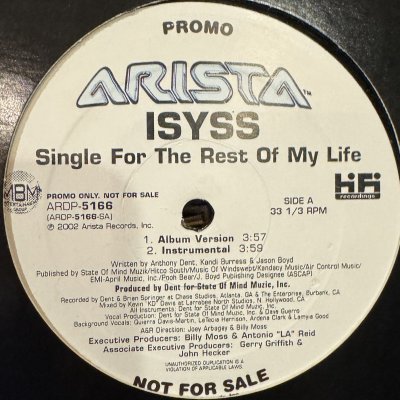 画像1: Isyss - Single For The Rest Of My Life (12'') (US Promo !!) (キレイ！！)