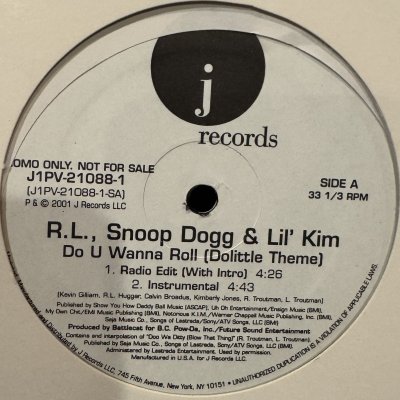 画像1: R.L., Snoop Dogg & Lil' Kim - Do U Wanna Roll (Dolittle Theme) (12'') (キレイ！！)