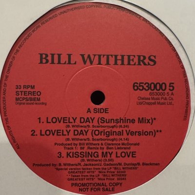 画像1: Bill Withers - Lovely Day / Just The Two Of Us / Ain't No Sunshine and more (12'')