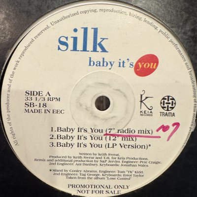 画像1: Silk - Baby It's You (7'' Radio Mix) (12'')