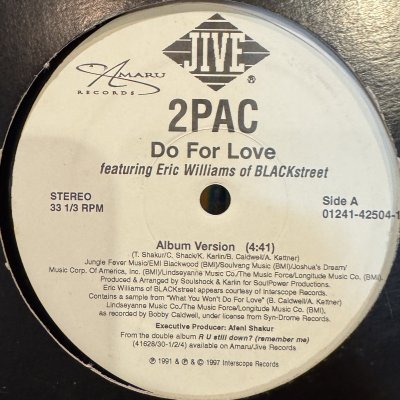 画像1: 2Pac feat. Eric Williams of Blackstreet - Do For Love (12'')