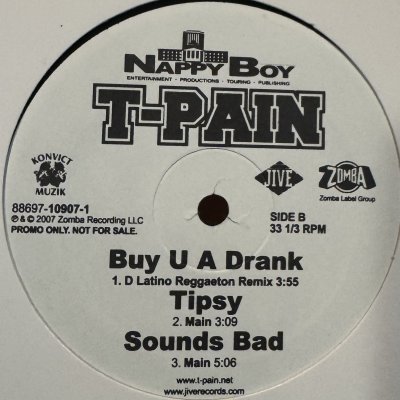 画像1: T-Pain - Buy U A Drank (D Latino Reggaeton Remix) / Tipsy / Sounds Bad / Show U How (12'')