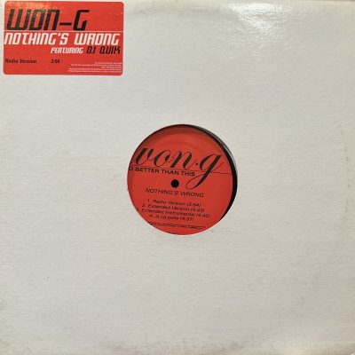 画像1: Won-G - Nothing's Wrong (12'') (US Original Promo !!)