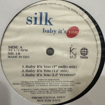 画像1: Silk - Baby It's You (7'' Radio Mix) (12'')