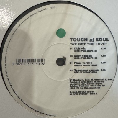 画像1: Touch Of Soul - We Got The Love (Piano Version) (12'')