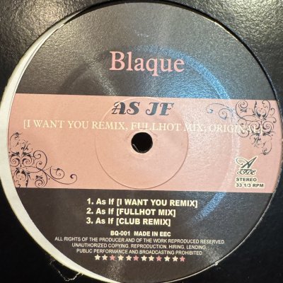 画像1: Blaque - As If (Fullhot Mix) (12'')
