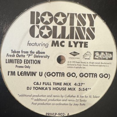 画像1: Bootsy Collins feat. MC Lyte - I'm Leavin' You (Gotta Go, Gotta Go) / Do The Freak (Classic Freak Mix) (12'') (キレイ!!)