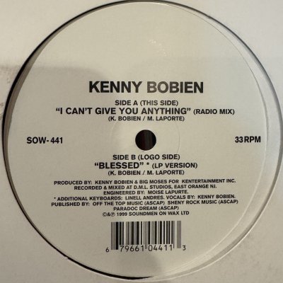 画像1: Kenny Bobien - I Can't Give You Anything (12'')