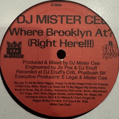 画像1: DJ Mister Cee - Where Brooklyn At? (Right Here!!!) (12'')