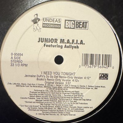 画像1: Junior M.A.F.I.A. feat. Aaliyah - I Need Your Tonight (b/w Get Money) (12'')