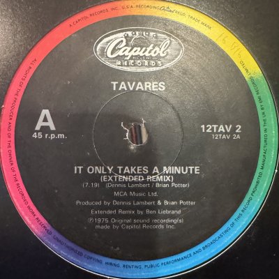 画像1: Tavares - It Only Takes A Minute (86' Ben Liebrand Remix) / More Than A Woman (12'') (コンディションの為特価！！)
