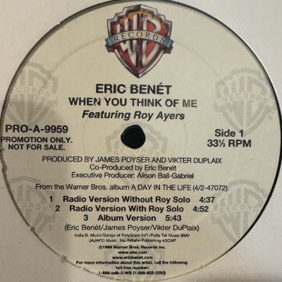画像1: Eric Benet feat. Roy Ayers - When You Think Of Me (12'')