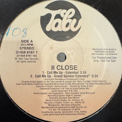 画像1: II Close - Call Me Up (12'')