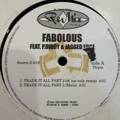 画像1: Fabolous feat. Jagged Edge - Trade It All Part.2 (DJ Use Only Remix) (12'')