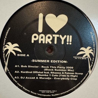 画像1: V.A. - I Love Party !! Summer Edition (inc. Bob Sinclar - Rock This Party 2008, Shaggy vs. Beatles - Let It Be Me and more) (12'')